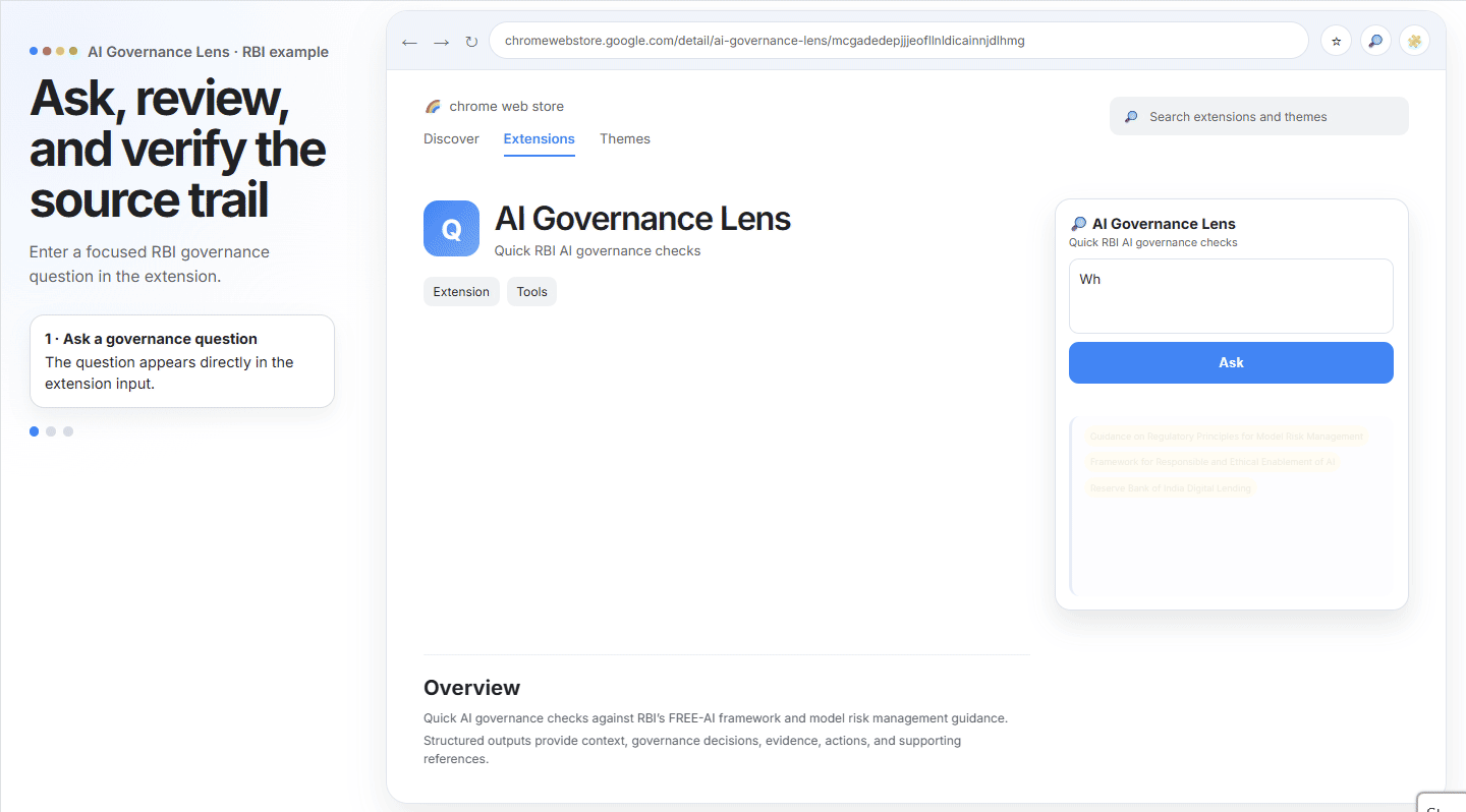 AI Governance Lens RBI governance query walkthrough